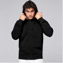 Толстовка з капюшоном та замком-блискавкою JHK, HOODED SWEATSHIRT, унісекс, чорна, розмір L (SWUAHOOD)