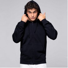 Толстовка з капюшоном та замком-блискавкою JHK, HOODED SWEATSHIRT, унісекс, темно-синя, розмір L (SWUAHOOD)