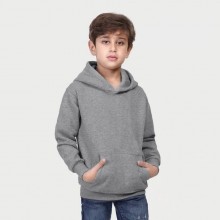 Дитяче худі JHK KID SWEATSHIRT KANGAROO, з капюшоном, з нашивною кишенею, темно-сірий меланж, розмір 116, на 5/6 років