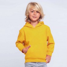 Дитяче худі JHK KID SWEATSHIRT KANGAROO, з капюшоном, з нашивною кишенею, жовте, розмір 116, на 5/6 років