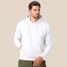 Чоловічий худі з капюшоном JHK, KANGAROO, білий, розмір L, тепле однотонне худі базове з начосом 