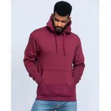 Чоловічий худі з капюшоном JHK, KANGAROO, бордовий, розмір M, тепле однотонне худі базове з начосом 