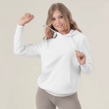 Жіноче худі з капюшоном JHK, KANGAROO, біле, розмір L, тепле однотонне худі базове з начосом