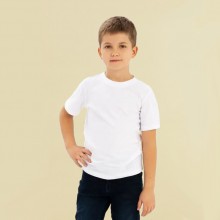 Дитяча футболка JHK, KID T-SHIRT, базова, однотонна, для хлопчика, біла, розмір 104, на 3/4 роки 