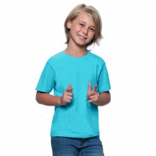Дитяча футболка JHK, KID T-SHIRT, базова, однотонна, для хлопчика, бірюзова, розмір 104, на 3/4 роки  