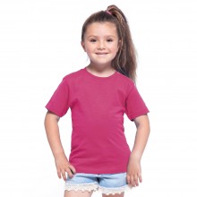 Дитяча футболка JHK, KID T-SHIRT, базова, однотонна, для дівчинки, малинова, розмір 104, на 3/4 роки  