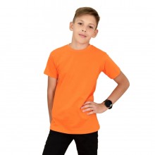 Дитяча футболка JHK, KID T-SHIRT, базова, однотонна, для хлопчика, помаранчева, розмір 104, на 3/4 роки Дитяча футболка JHK, KID T-SHIRT, базова, однотонна, для хлопчика, помаранчева, розмір 104, на 3/4 роки