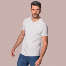 Чоловіча футболка JHK, Regular, світло-сірий меланж, розмір L, бавовна, круглий виріз
