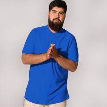 Чоловіча сорочка-поло JHK, POLO REGULAR MAN, синя футболка поло, розмір 3XL