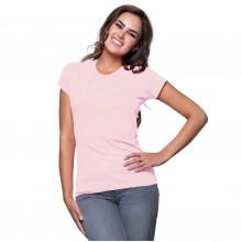 Жіноча футболка JHK, Lady Comfort, рожева, розмір L, бавовна, круглий виріз