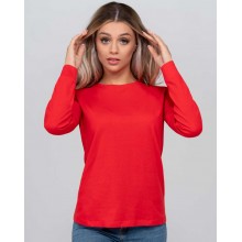 Лонгслів жіночий JHK, Lady Comfort, червоний, розмір L, футболка з довгими рукавами, бавовна, круглий виріз