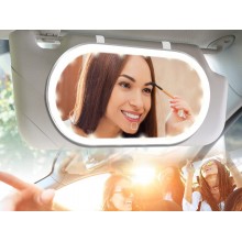 Дзеркало для макіяжу з LED-підсвіткою, в салон автомобіля, з димером, на акумуляторі, з зарядкою від USB Дзеркало для макіяжу з LED-підсвіткою, в салон автомобіля, з димером, на акумуляторі, з зарядкою від USB