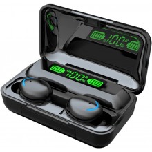 Безпровідні навушники True Wireless TWS F9-5, під'єднання по Bluetooth, з дисплеєм, чорні, 3309415