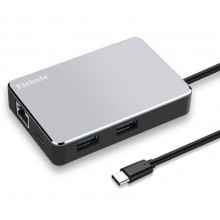 Концентратор USB-хаб Type-C Elekele, багатофункціональний мережевий адаптер, порти RJ45, PD, 2 USB 3.0 для ноутбуків, ETC1002