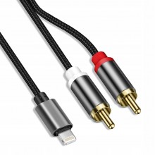 Кабель, перехідник зі штекера lightning до RCA Кабель, перехідник зі штекера lightning до RCA