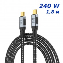 Кабель Lem Berger, USB-С 4.0 для швидкої зарядки до 240W, для передачі даних до 40Gbps, підтримка 8K, довжина 1,8 м, 3309810
