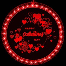 Світильник підвісний 3D LED, сувенір Happy Valentine's Day, на батарейках