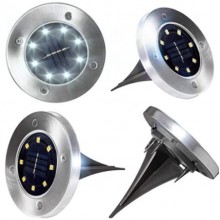 Світильник на сонячній батареї Tomshine, 8 LED, 600 мАг, точковий, водонепроникний ліхтар, садовий, вбудований, круглий, біле світло