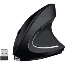 Вертикальна миша для правшів Ergonomic Mouse, бездротова, з'єднання через фішку 2,4GHz, акумуляторна, чорна