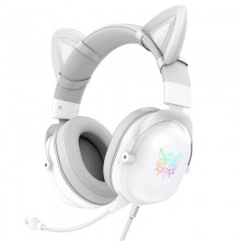 Ігрові навушники накладні з мікрофоном та підсвічуванням ONIKUMA Gaming Cat LED X11, котячі вушка, стерео, білі Ігрові навушники накладні з мікрофоном та підсвічуванням ONIKUMA Gaming Cat LED X11, котячі вушка, стерео, білі