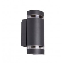 Фасадний зовнішній настінний світильник Wall Lamp 6022, на дві лампи GU10 35Вт, IP54, напівциліндричний, темно-сірий Фасадний зовнішній настінний світильник Wall Lamp 6022, на дві лампи GU10 35Вт, IP54, напівциліндричний, темно-сірий