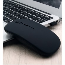 Бездротова миша 2.4GHz, акумуляторна, безшумна, 1200 DPI, для ПК, ноутбуку, матова чорна, G8159