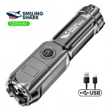 Ліхтар ручний Smiling Shark 622А, акумуляторний, світлодіодний, 3 режими, чорний Ліхтар ручний Smiling Shark 622А, акумуляторний, світлодіодний, 3 режими, чорний