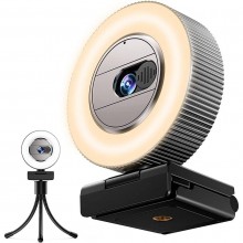 Веб-камера Casecube UHD 2K, з мікрофоном, з LED-підсвіткою, зі шторкою і штативом