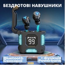 Бездротові навушники M58, з'єднання по Bluetooth 5.3, з мікрофоном, з дисплеєм, сірий кейс