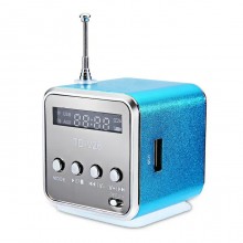 Портативна колонка Lem Berger, з FM-радіо, Bluetooth, Роз'ємами micro SD/TF/USB, RGB-підсвічування, TD-V26, блакитна