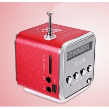 Портативна колонка Lem Berger, з FM-радіо, Bluetooth, Роз'ємами micro SD/TF/USB, RGB-підсвічування, TD-V26, червона