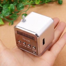 Портативна колонка Lem Berger, з FM-радіо, Bluetooth, роз'ємами micro SD/TF/USB, RGB-підсвічування, TD-V26, срібляста
