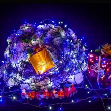 Світлодіодна гірлянда WISD 200 LED, 10 м, двоколірна, біле та синє світло, темно-зелений провід, 8 режимів, IP44, живлення від мережі Світлодіодна гірлянда WISD 200 LED, 10 м, двоколірна, біле та синє світло, темно-зелений провід, 8 режимів, IP44, живлення від мережі